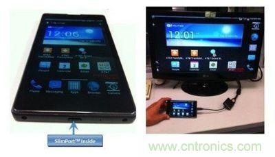 SlimPort支持新一代智能機(jī)和平板電腦連接至任何高清顯示設(shè)備，并兼容MyDP標(biāo)準(zhǔn)