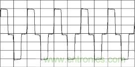 變壓器原邊電壓波形100V/Div 20&mu;s/Div