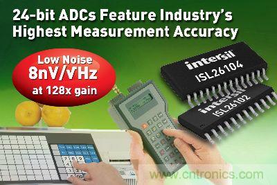 圖題:Intersil推出具有業(yè)內(nèi)最高測量精度的新24位模/數(shù)轉(zhuǎn)換器