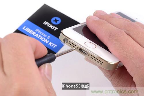 土豪金iPhone 5S拆解：內(nèi)部結(jié)構(gòu)升級(jí)，維修難度增加