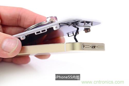土豪金iPhone 5S拆解：內(nèi)部結(jié)構(gòu)升級(jí)，維修難度增加