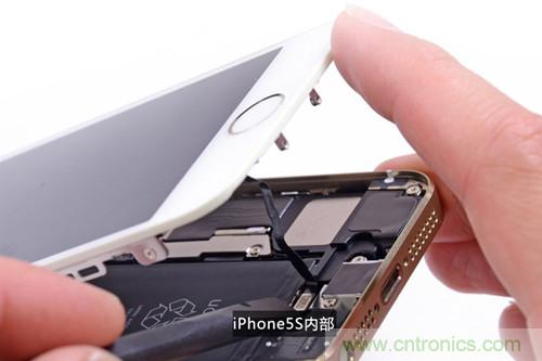 土豪金iPhone 5S拆解：內(nèi)部結(jié)構(gòu)升級(jí)，維修難度增加