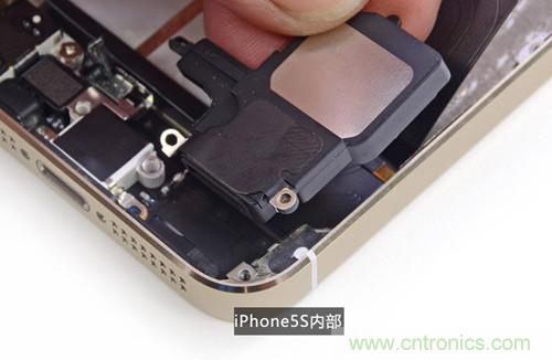 土豪金iPhone 5S拆解：內(nèi)部結(jié)構(gòu)升級(jí)，維修難度增加