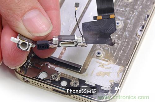 土豪金iPhone 5S拆解：內(nèi)部結(jié)構(gòu)升級(jí)，維修難度增加