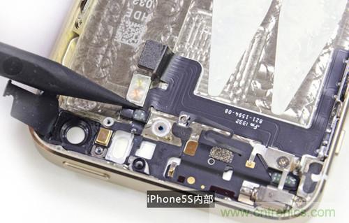 土豪金iPhone 5S拆解：內(nèi)部結(jié)構(gòu)升級(jí)，維修難度增加