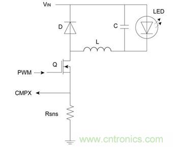 驅(qū)動(dòng)單顆LED或LED燈串的降壓技術(shù)。