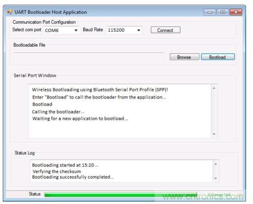 具有嵌入式終端仿真器窗口的定制引導(dǎo)加載器主機工具應(yīng)用實例。