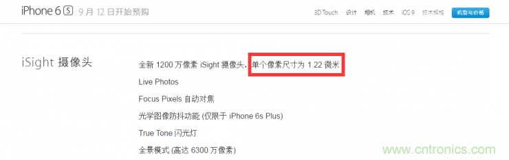 iPhone 6s告別800萬像素，探秘新攝像頭&ldquo;1.22微米像素&rdquo;