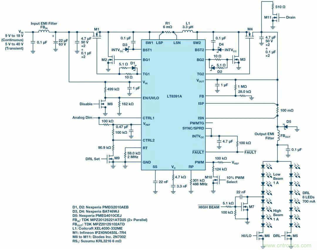 一顆芯驅(qū)動(dòng)整個(gè)車(chē)前燈組，這個(gè)控制器是怎么做到滴？
