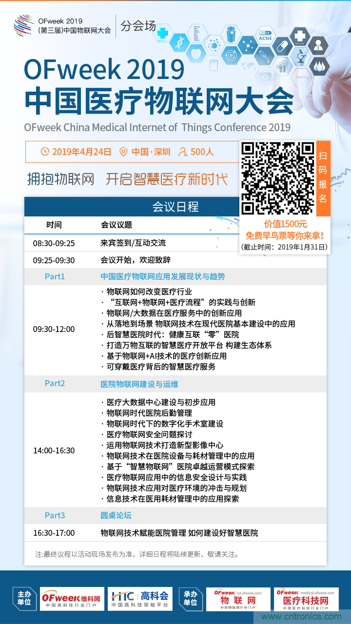 透析行業(yè)前瞻性話題 －－OFweek 2019中國(guó)醫(yī)療物聯(lián)網(wǎng)大會(huì)邀您共襄盛舉！