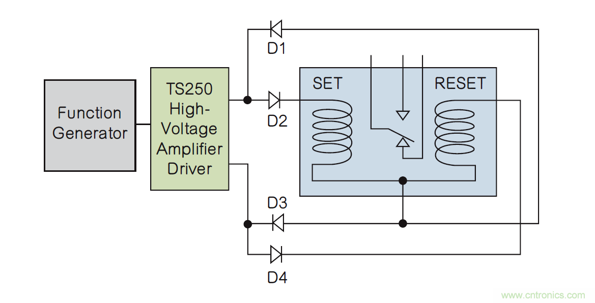 如何利用二極管電路實現(xiàn)雙線圈鎖存繼電器？