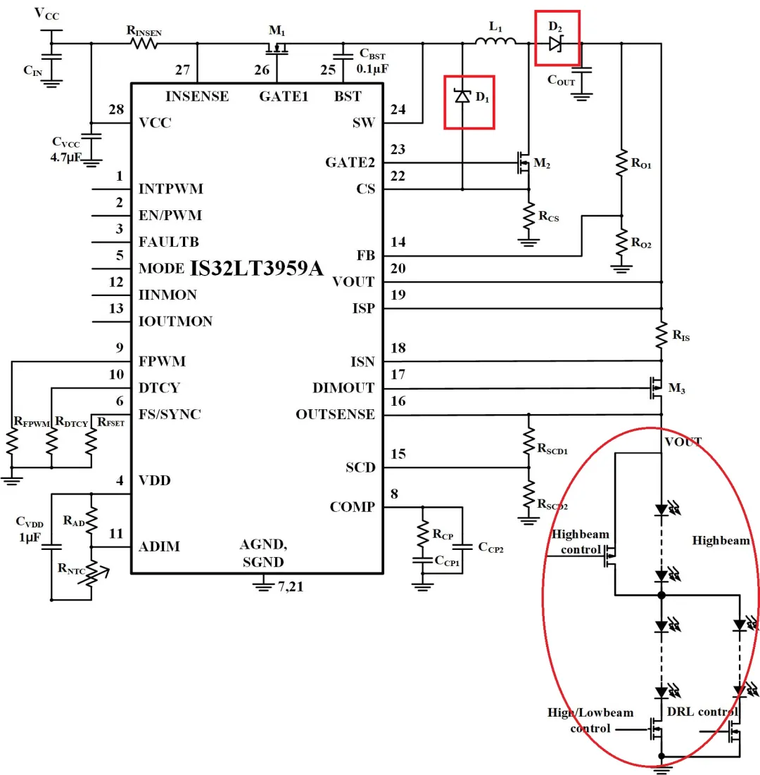 如何解決單芯片驅(qū)動HB/LB/DRL,LED負載切換電流過沖？